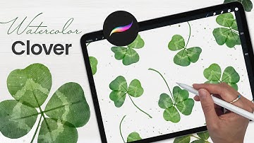 How To Draw: Watercolor Clover (Shamrock) • Procreate Tutorial • Easy iPad Art Drawing Lessons