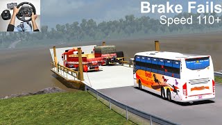 Volvo Bus Brake fails | Bus Crash | Euro truck simulator 2 with bus mod | Bus accident screenshot 4