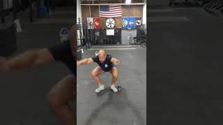 Squat hops over object