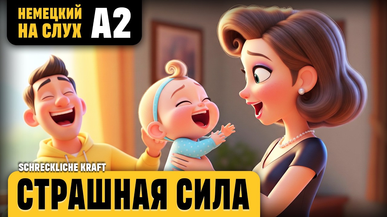 Страшная сила. Весёлый рассказ (уровень А2). Немецкий на слух.