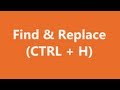 Excel Shortcuts - Find And Replace