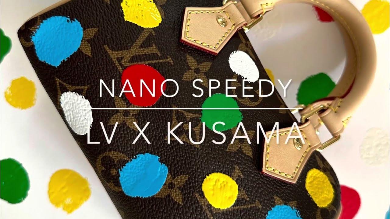 Louis Vuitton Black x Yayoi Kusama Nano Speedy Bandoulière 20