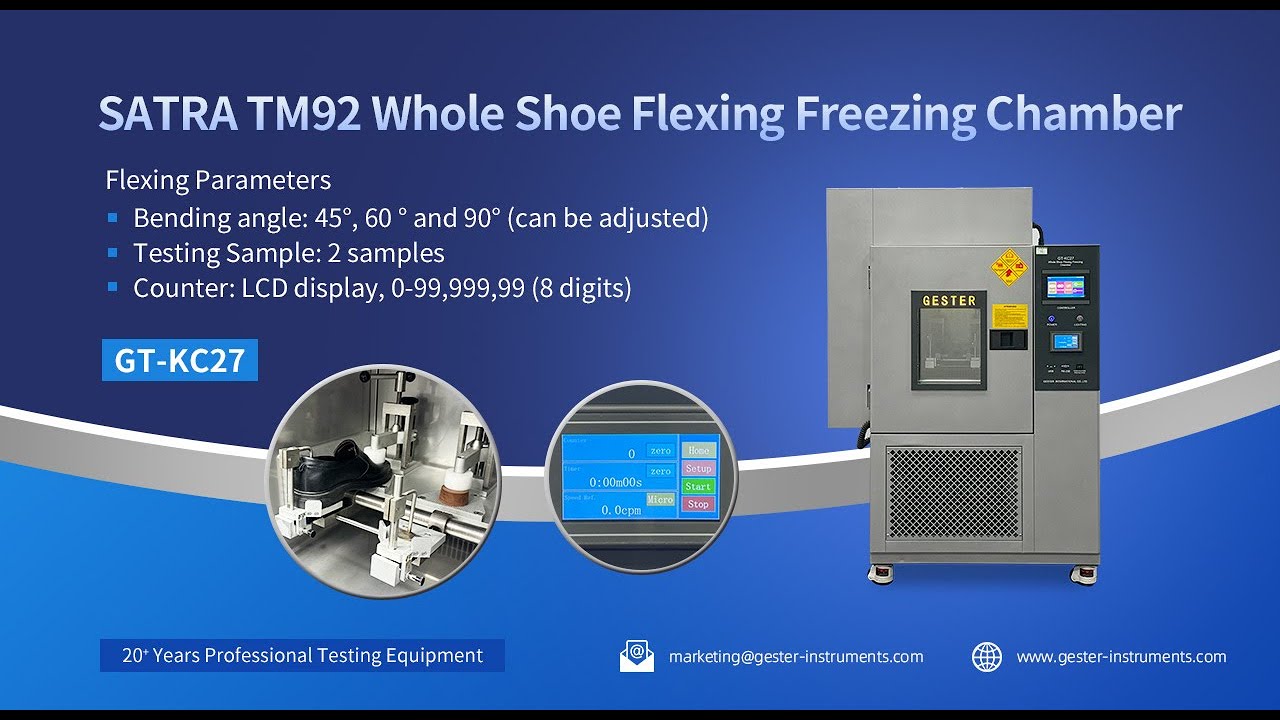 SATRA TM92 Whole Shoe Flexing Freezing Chamber GT-KC27 - YouTube