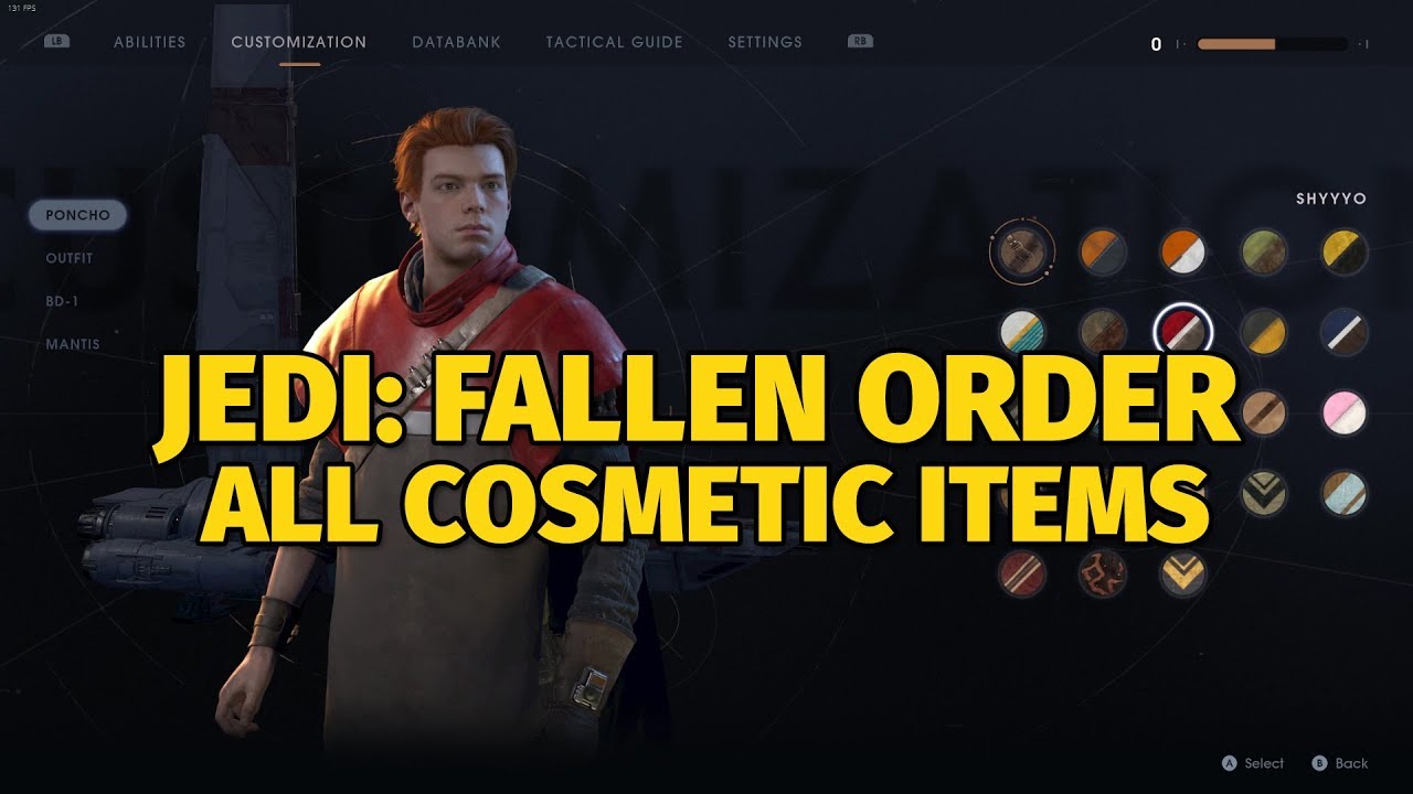 All Cosmetic Items in Jedi: Order (Outfits, Ponchos, BD-1, - YouTube