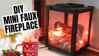 Easy DIY Mini Faux Fireplace