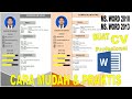 CARA MEMBUAT CV LAMARAN KERJA MUDAH & MENARIK DI MS WORD 2010