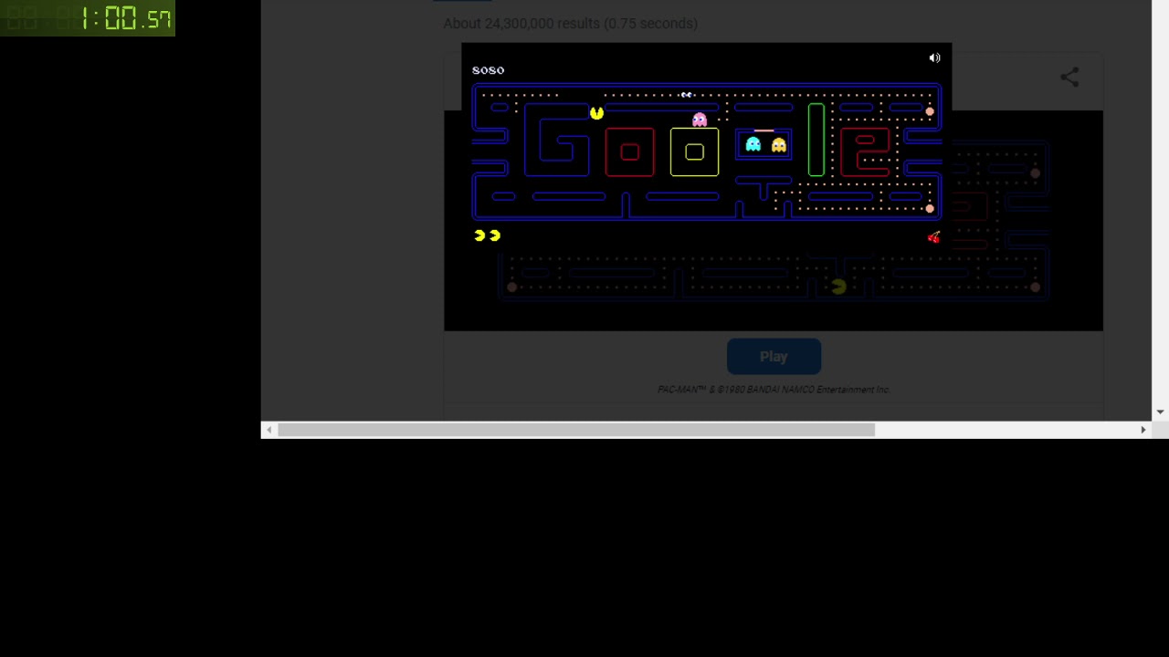 Pac-Man's 30th Anniversary Google Doodle 35,000+ Point Game (700th Upload)  