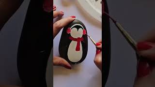 🐧 Cute Penguin Rock Painting | Easy DIY Rock Art 🎨✨.