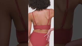 Twist Tank High-Waist Bikini Sets Swimwear Women Swimsuits Bathing Suit 2023 Solid Red V-neck