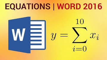 How to Insert Equations in Word 2016