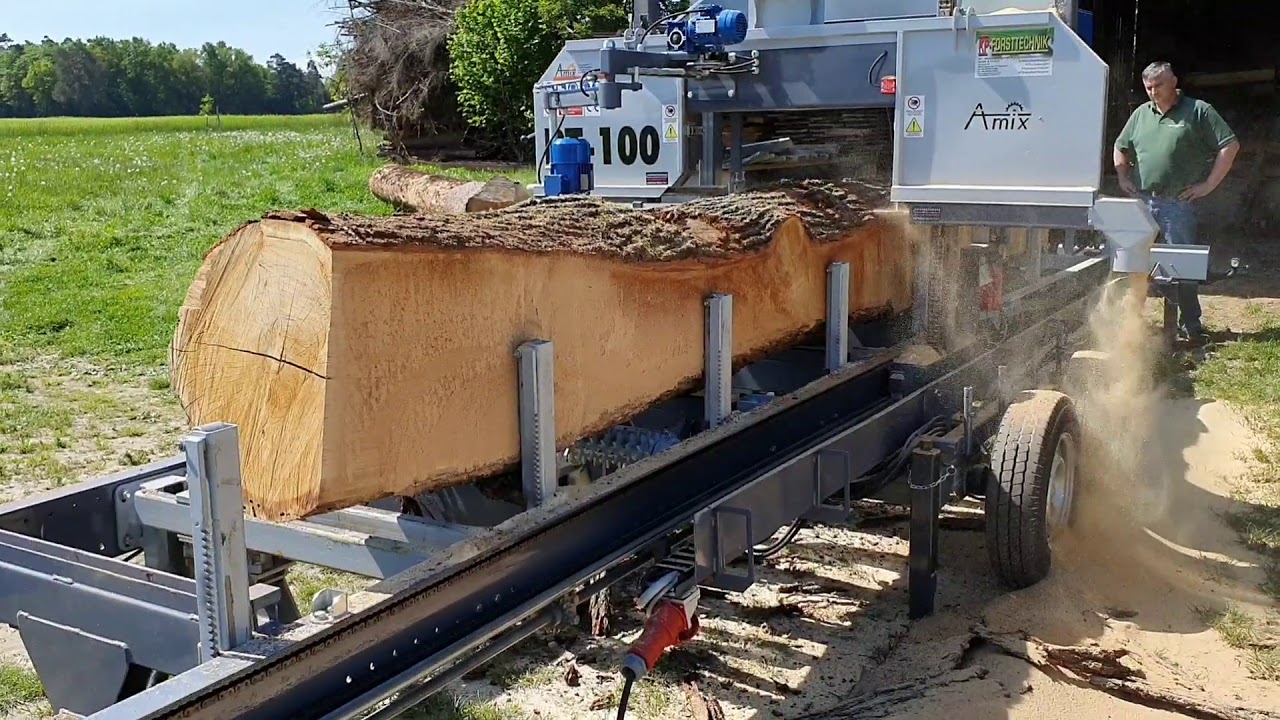 AMIX PT-100 Mobilsägewerk mobiles Sägewerk Blockbandsäge mobile Sawmill ...