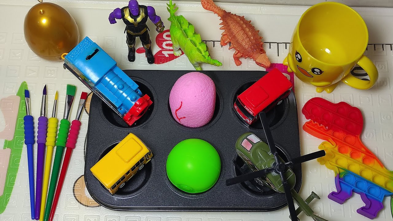 Satisfying How To Make Rainbow Magic And. maxing Color ASMR Toys Dino Train Cute 