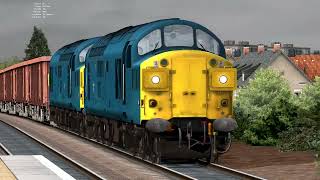 BR Blue 37262 Iron Ore Train at Baillieston Station