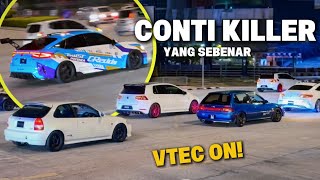 Geng2 Honda Vs Geng2 Conti Dua2 Sama Laju  Malam Minggu Kuantan