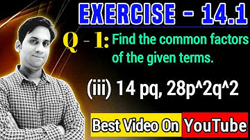 Find the common factors of the given terms (iii) 14 pq, 28p^2q^2 | class 8 maths ch-14 ex-14.1 q1iii