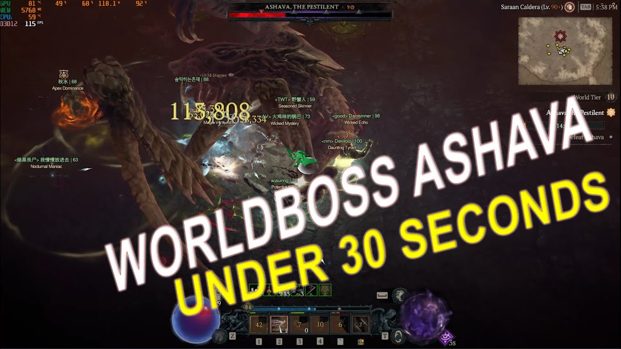 Diablo 4 KILL a World Boss Ashava Under 30 seconds
