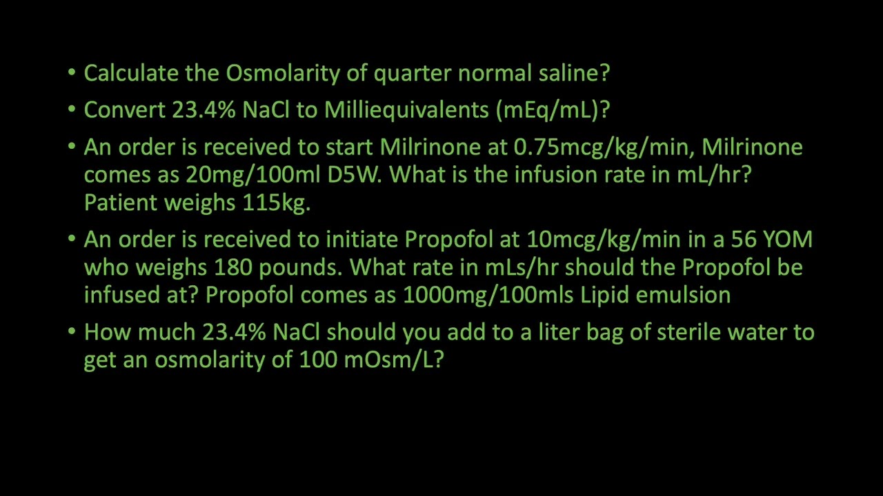 NAPLEX Review: Calculation Problem Set #10
