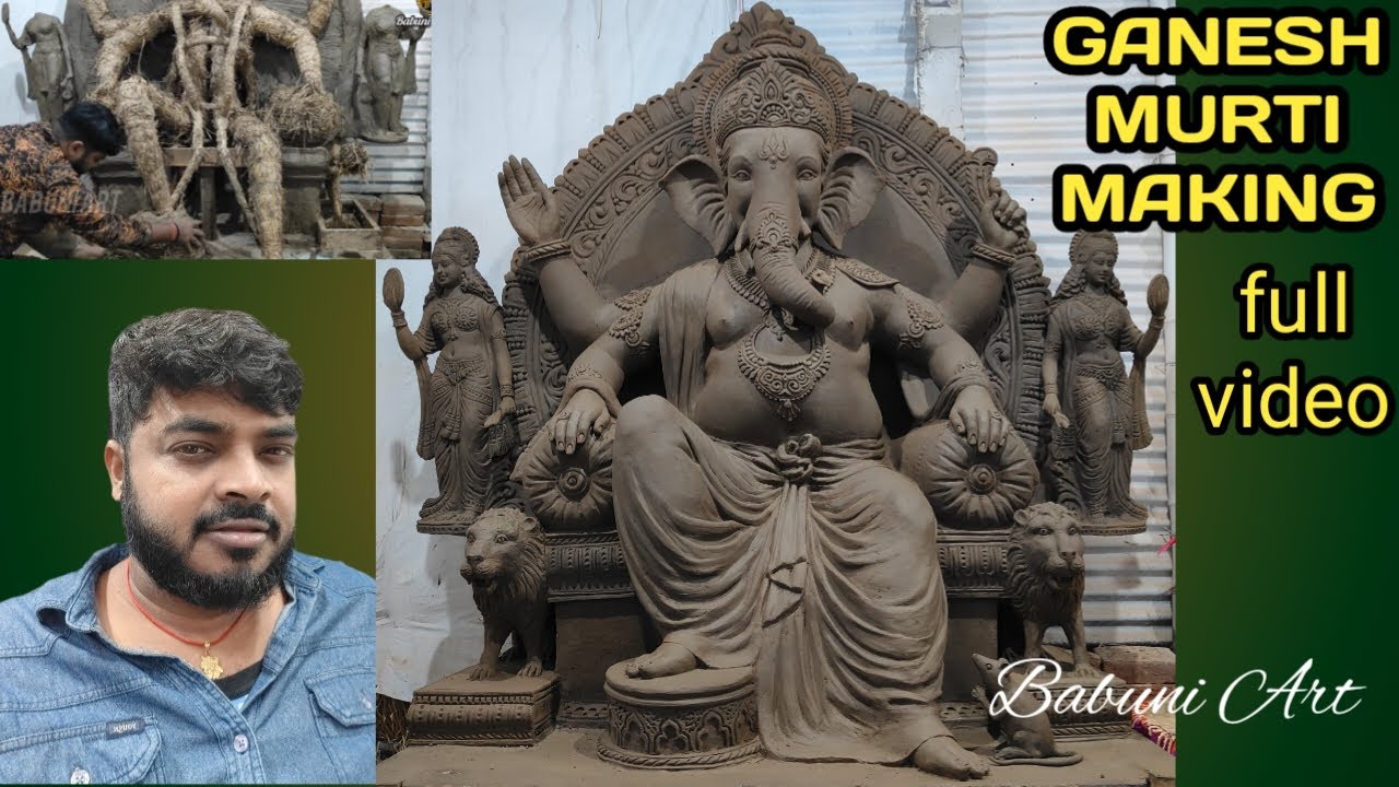 Ganesh murti making full video / how to make Ganesh idol singhasan design and new technique