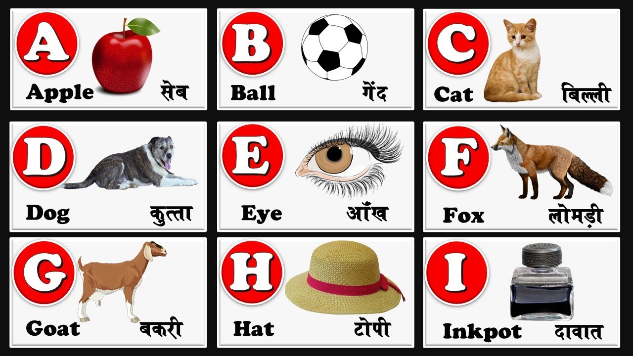 english alphabet with hindi meaning | english alphabet a to z ...