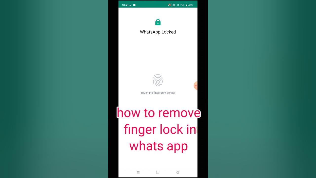 whats app finger lock kaise hataye 2023 how to remove finger lock in