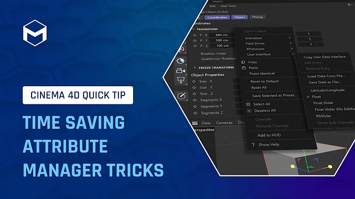 #C4DQuickTip 181: Time Saving Attribute Manager Tricks in Cinema 4D