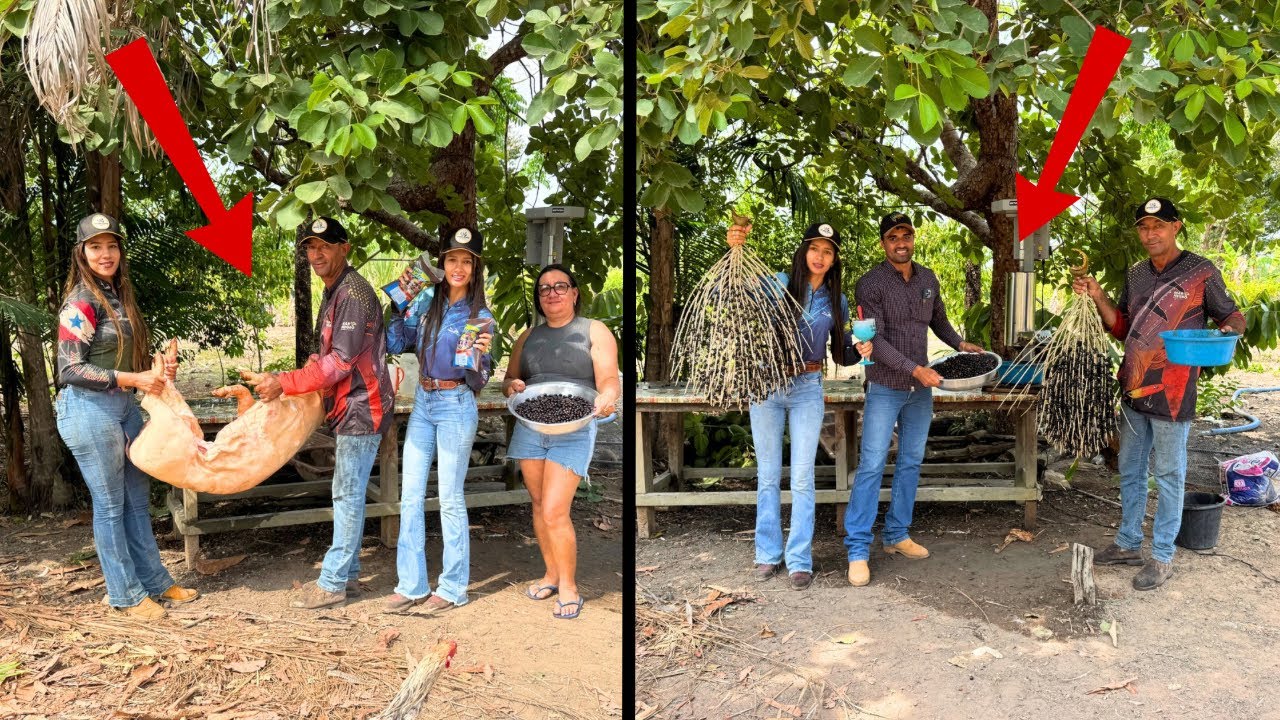 FAMÍLIA REUNIDA PARA BATER 5 SACOS DE AÇAÍ 😱