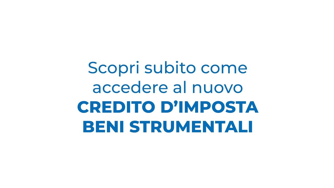 CREDITO D'IMPOSTA BENI STRUMENTALI