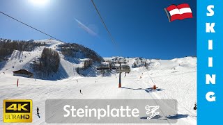 STEINPLATTE Waidring 🇦🇹 SKIING blue slopes to Germany 🇩🇪 4K 60fps