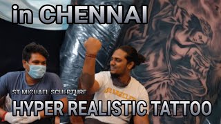 ST Michael tattoo REVIEW Hyper realistic tattoo TANTRA tattoo logu tattooist
