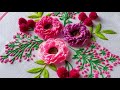 Beautiful 3D Roses Hand Embroidery Design | Easy Ways to Embroider | Tutorial for Beginners