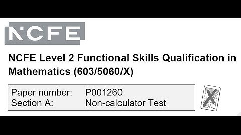 Functional Skills Maths L2 Practice P001260 NCFE