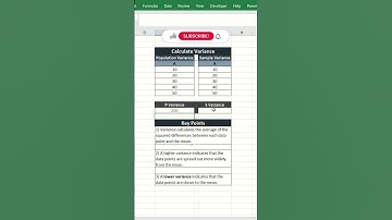 How To Calculate Variance In Excel (Sample And Population!)  #excel #tricks #shortvideo #shortcut