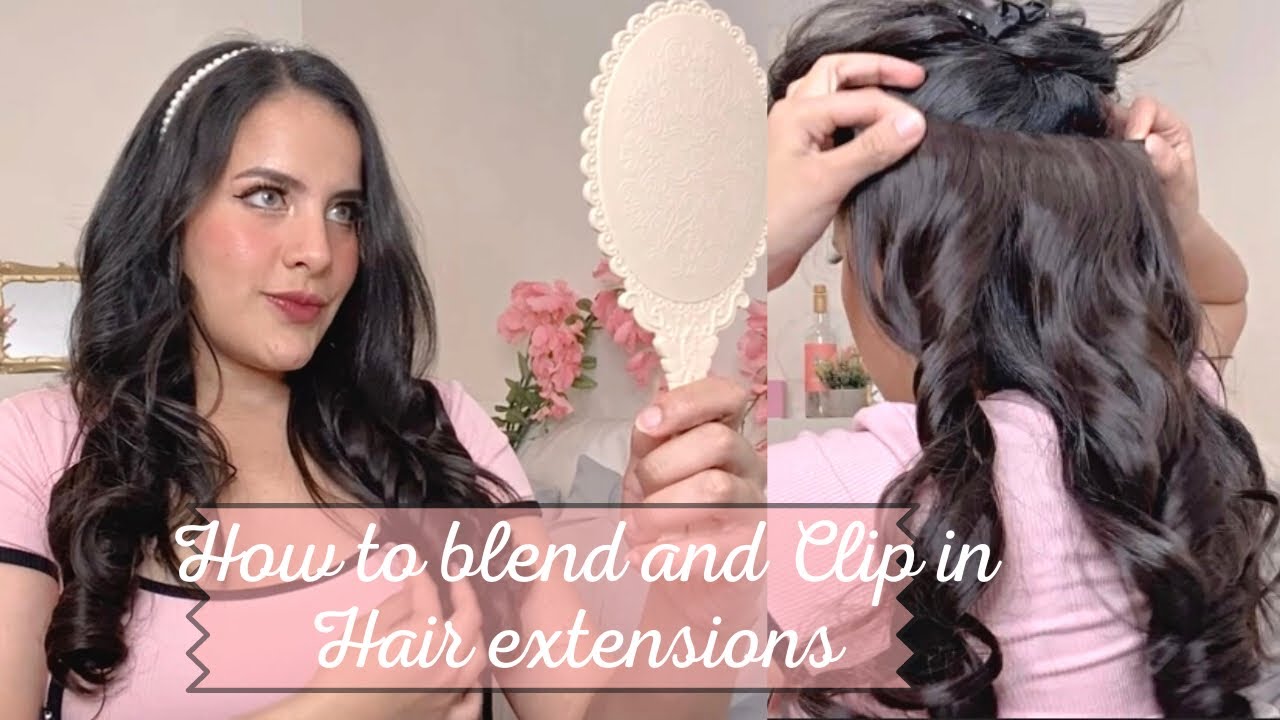 How to apply/ Clip in and blend hair extensions clips at home / Como