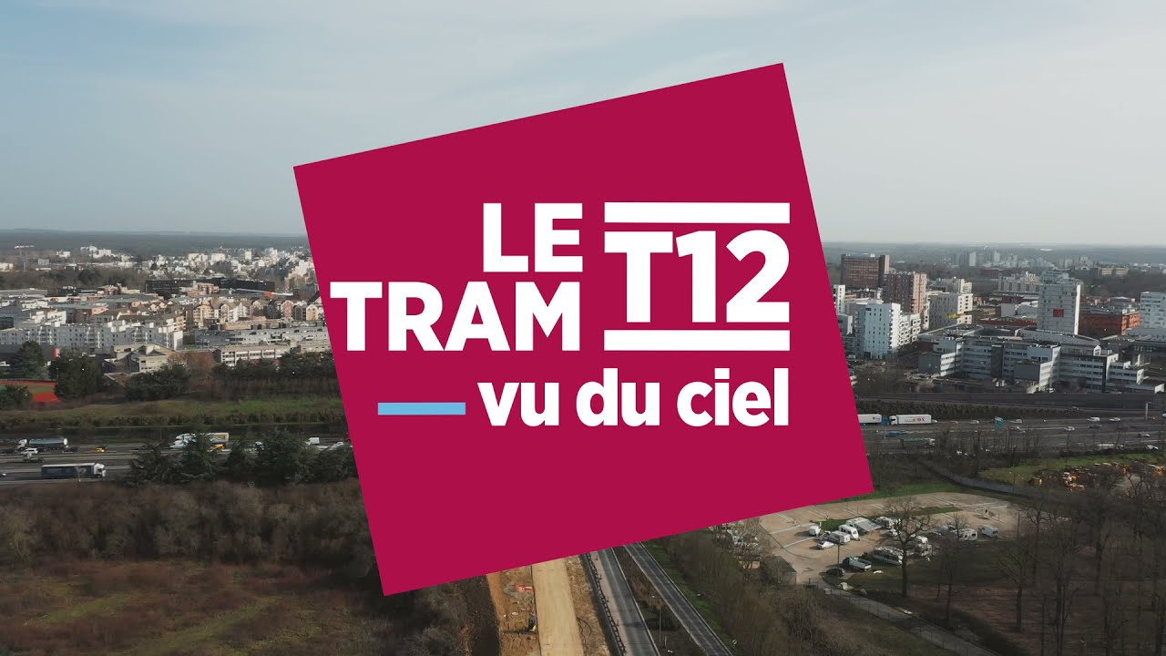 Tram T12 : Le tram vu du ciel