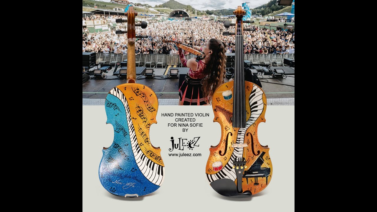Nina Sofie Playing Her Hand Painted Violin by Juleez