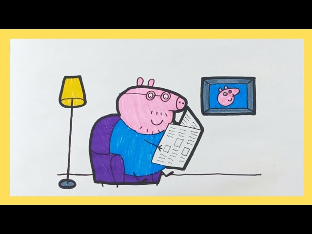 Vamos desenhar e colorir a Peppa Pig, o Papai Pig e a Mamãe Pig soltando  pipa 