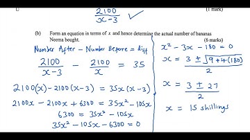 KCSE 2023   QUADRATIC BANANAS