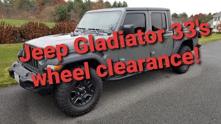 Jeep Gladiator Sport wheel clearance with 33's no lift!