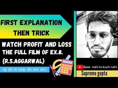 Example:8 of R.S.Aggarwal // chapter: profit and loss