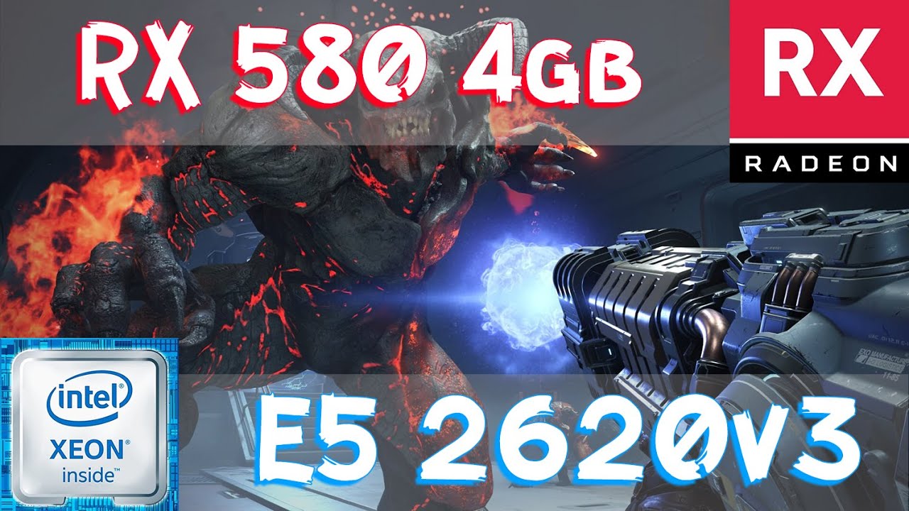 DOOM Eternal | E5 2620v3 + RX 580 4gb | Nightmare settings 1080p performance FPS test | rus\eng