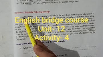 English bridge course Unit-12 Activity- 4 |