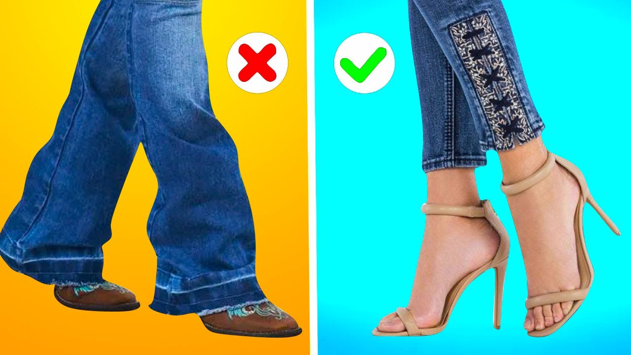 Ideias e Truques Com Calça Jeans | Recycling And Transformation Of Old Pants Calça jeans apertada