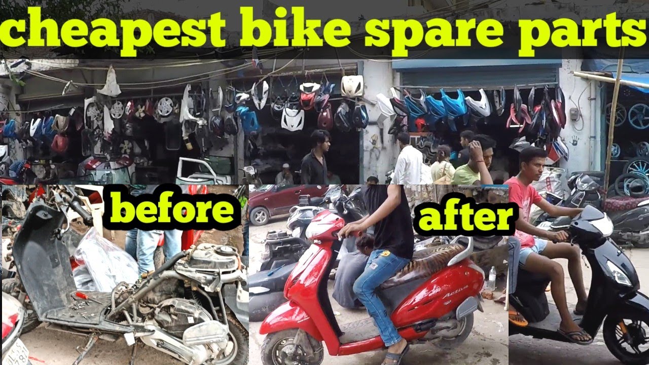 Activa body parts ! gokulpuri bike market Delhi ! cheapest bike space parts
