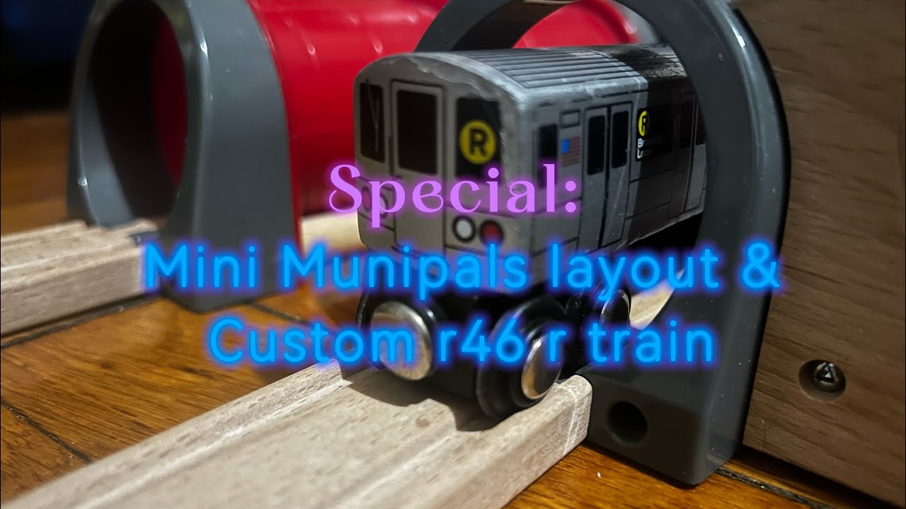Mini munipals layout with r46 r train and custom r46 r train #munipals #mta #edit #capcut #youtube 