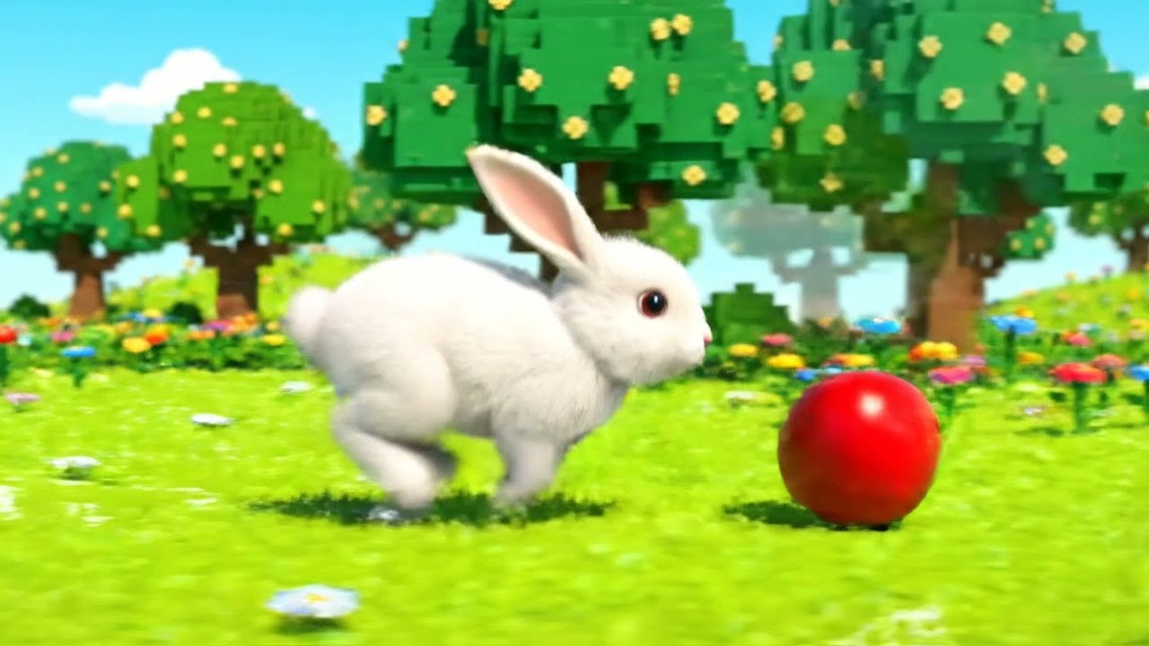 Oops! Baby Bunny Chased the Rolling Apple | Nursery Rhymes for Kids & Baby Songs