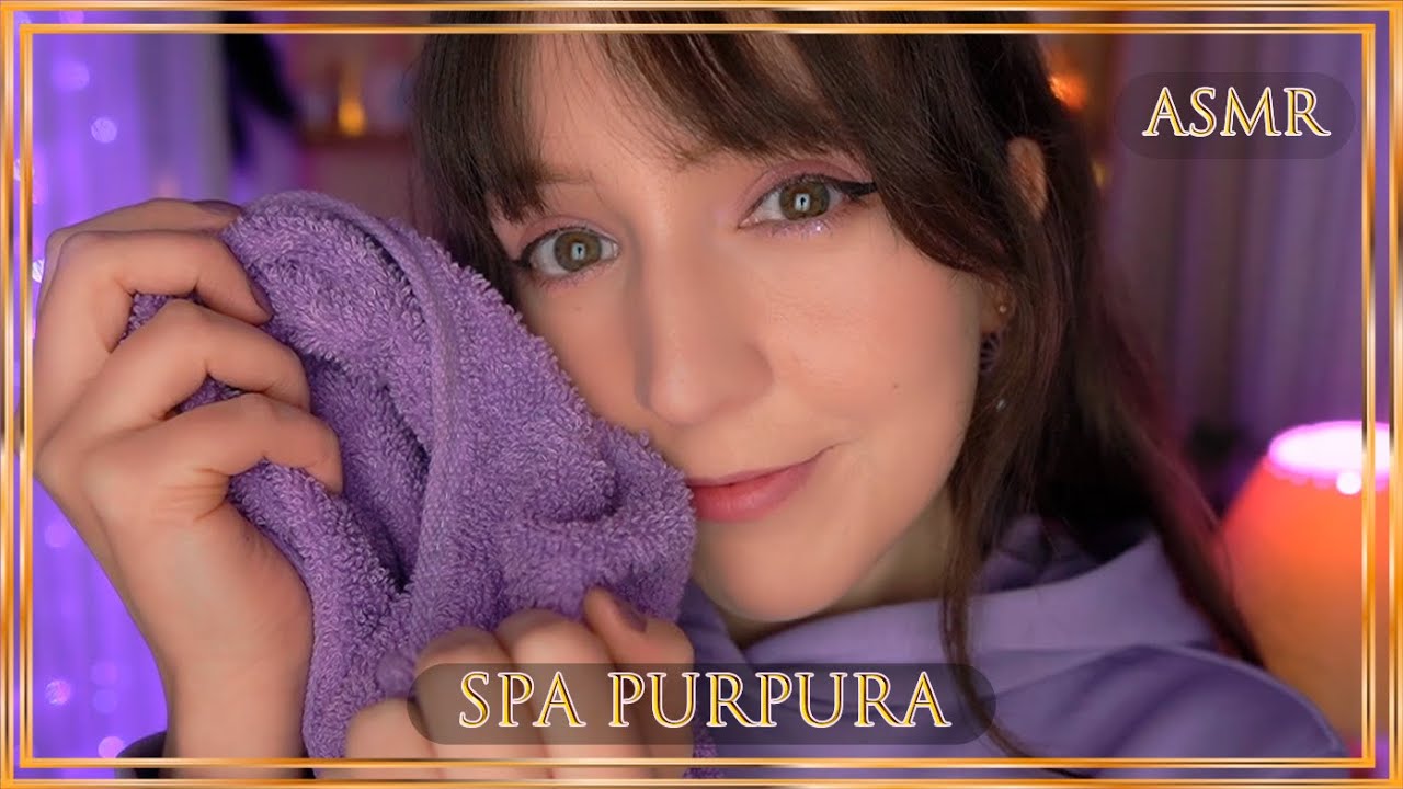 ⭐ASMR Фиолетовый SPA 💜[Субтитры] Очищение и увлажнение лица и волос