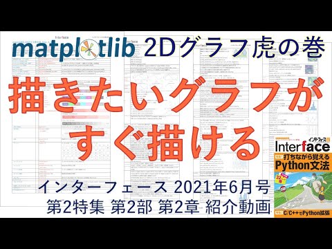 Interface2021年6月号　特集2「C/C++でPython拡張」第2部第2章「お勧め可視化ライブラリMatplotlib」紹介