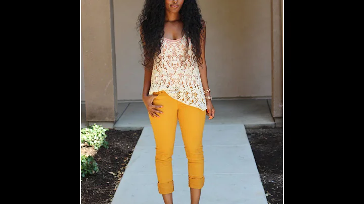 Kathryn floral shoes and Mustard pants OOTD