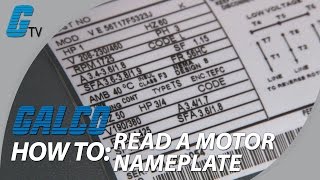 How to Read Motor Nameplate Data