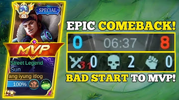 TOP GLOBAL SUN EPIC COMEBACK!🥚| SUN BUILD AND EMBLEM -MLBB🔥 #topglobalsun #mobilelegends #urEGG
